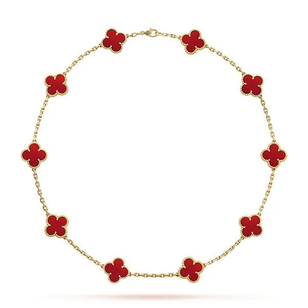 Dây Chuyền Nữ Jewery Luxury Vintage Alhambra Necklace, 10 Motifs 18K Yellow Gold Màu Vàng Gold 27g Size 15mm - Trang sức - Vua Hàng Hiệu