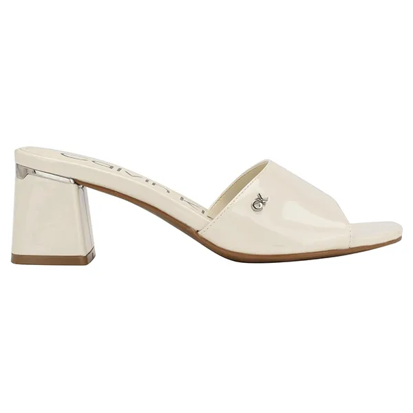 Dép Cao Gót Calvin Klein CK Ulaka Heeled Sandals Màu Kem Size 7.5