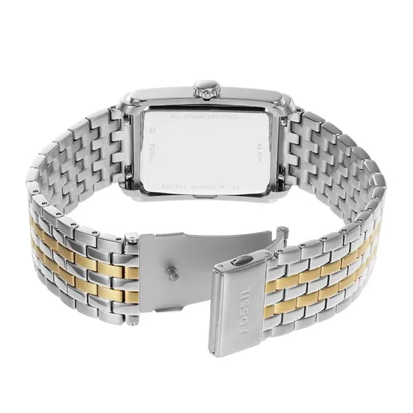 Đồng Hồ Nam Fossil Carraway Three-Hand Two-Tone Watch FS6010 Màu Bạc Phối Vàng