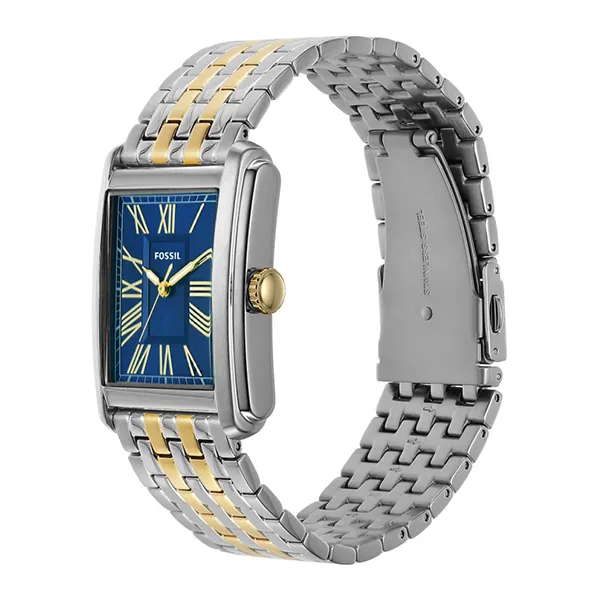 Đồng Hồ Nam Fossil Carraway Three-Hand Two-Tone Watch FS6010 Màu Bạc Phối Vàng