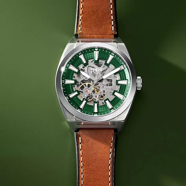 Đồng Hồ Nam Fossil Everett Automatic Brown Leather Watch ME3261 Màu Nâu