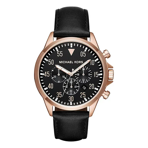 Đồng Hồ Nam Michael Kors Gage Rose Gold Chronograph Watch MK8535 Màu Đen - Đồng hồ - Vua Hàng Hiệu