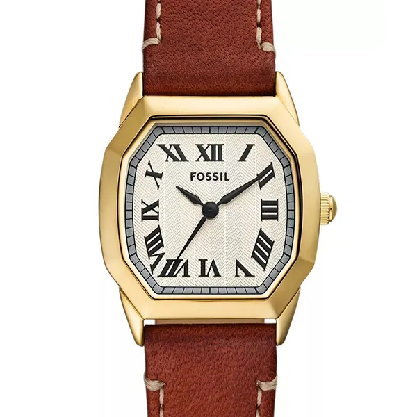 Đồng Hồ Nữ Fossil Harlow Three-Hand Medium Brown Leather Watch ES4701 Màu Nâu