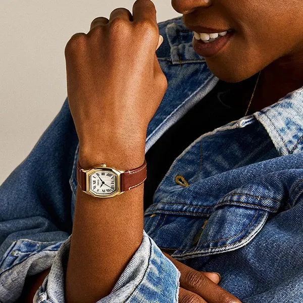 Đồng Hồ Nữ Fossil Harlow Three-Hand Medium Brown Leather Watch ES4701 Màu Nâu