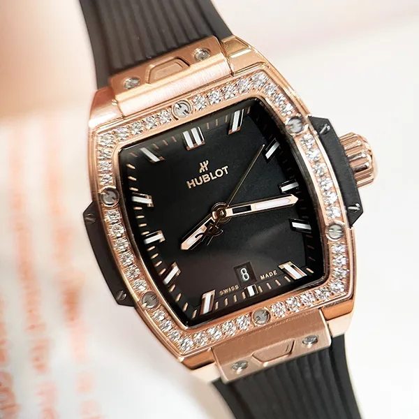 Đồng Hồ Nữ Hublot Spirit Of Big Bang 18ct Kind Gold Diamond 682.OX.1180.RX.1204 Màu Đen/ Vàng Hồng