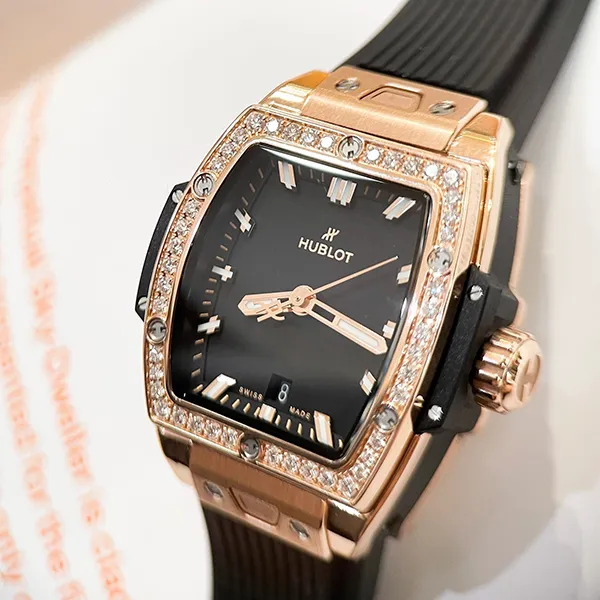 Đồng Hồ Nữ Hublot Spirit Of Big Bang 18ct Kind Gold Diamond 682.OX.1180.RX.1204 Màu Đen/ Vàng Hồng