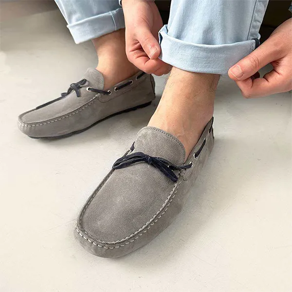 Giày Lười Nam Duca Di Morrone Moccasin EDOARDO-CAM_GRIGIO-BLU Màu Xanh Size 40