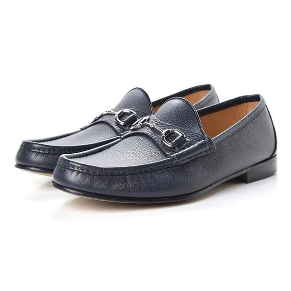 Giày Lười Nam Gucci Leather Loafer 367762 Màu Xanh Navy Size 39.5 - Giày - Vua Hàng Hiệu
