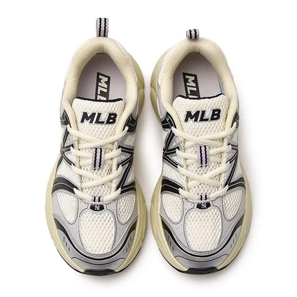 Giày Thể Thao MLB Korea Ace Runner V2 New York Yankees Silver 3ARNAC24N-50SIS Màu Bạc Đen