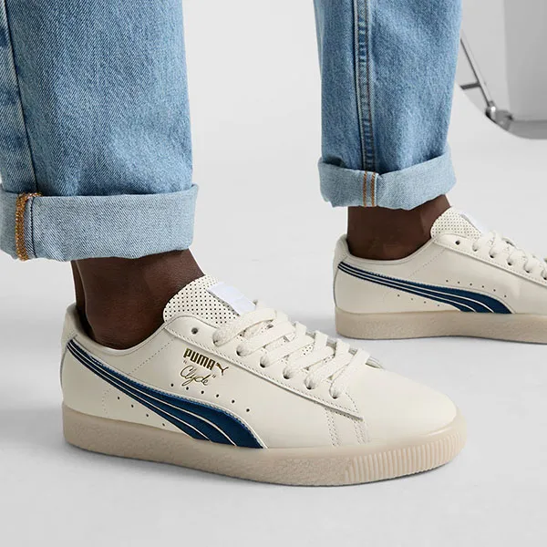 Giày Thể Thao Puma Clyde Classics Sneakers 398568_01 Màu Kem Size 40 - Giày - Vua Hàng Hiệu