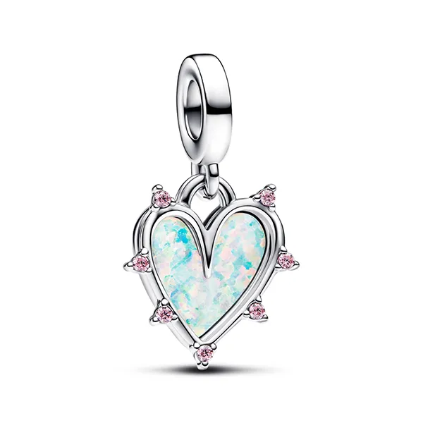 Hạt Vòng Charm Nữ Pandora Moments Silver Charm Forever Together 793434C01 Màu Bạc Xanh