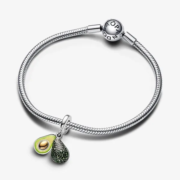 Hạt Vòng Charm Pandora Avocado Double Dangle Charm 763405C01 Màu Xanh Lá Cây
