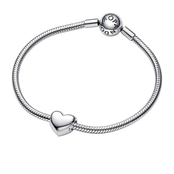 Hạt Vòng Charm Pandora Be Love Engravable Heart Charm 793439C00 Màu Bạc