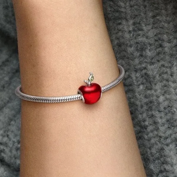 Hạt Vòng Charm Pandora Disney Snow White's Red Apple Charm 791572EN73 Màu Đỏ - Trang sức - Vua Hàng Hiệu