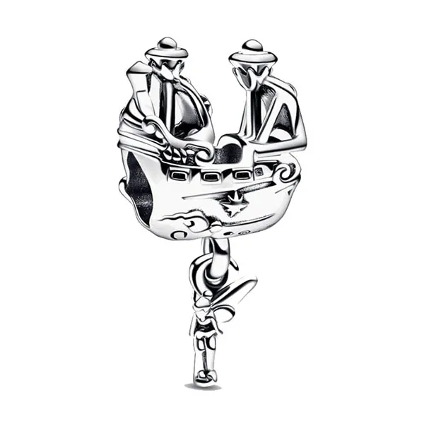 Hạt Vòng Charm Pandora Disney Tinkerbell & Captain Hook Pirate Ship Charm 792521C00 Màu Bạc - Trang sức - Vua Hàng Hiệu
