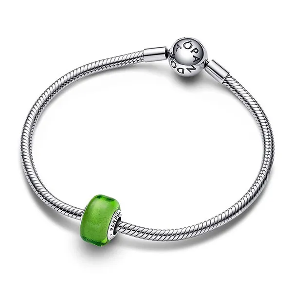 Hạt Vòng Charm Pandora Green Mini Murano Glass Charm 793106C00 Màu Xanh Green