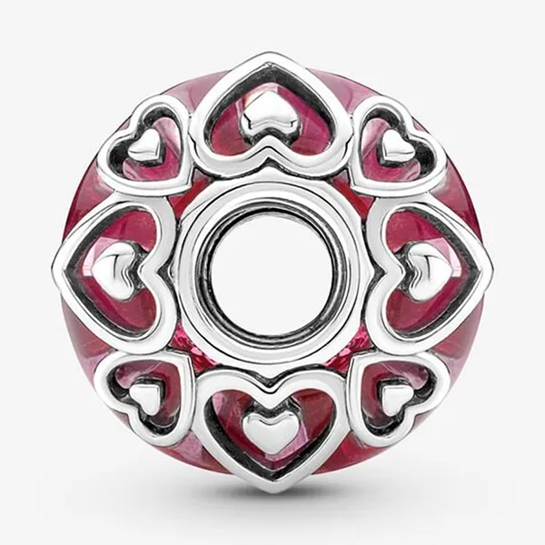 Hạt Vòng Charm Pandora Reveal Your Love Pink Murano Glass 791159C00 Màu Hồng Bạc