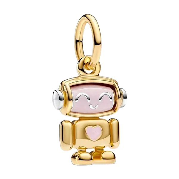 Hạt Vòng Charm Pandora Spinnable Face Robot Dangle Charm 763441C01 Màu Vàng Hồng - Phụ kiện - Vua Hàng Hiệu