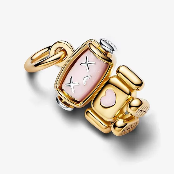 Hạt Vòng Charm Pandora Spinnable Face Robot Dangle Charm 763441C01 Màu Vàng Hồng - Phụ kiện - Vua Hàng Hiệu
