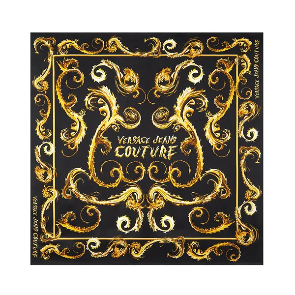 Khăn Nữ Versace Jeans Couture Silk Square Scarf 77HA7H02 ZG309 G89 Màu Đen Vàng