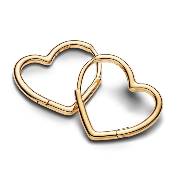 Khuyên Tai Pandora Mạ Vàng 14k Moments Trái Tim Bất Đối Xứng 268307C00 Màu Vàng Gold