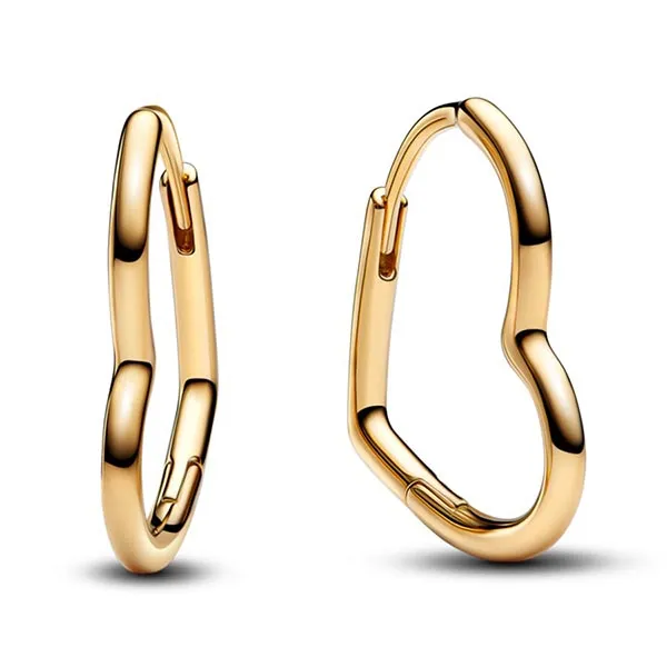 Khuyên Tai Pandora Mạ Vàng 14k Moments Trái Tim Bất Đối Xứng 268307C00 Màu Vàng Gold