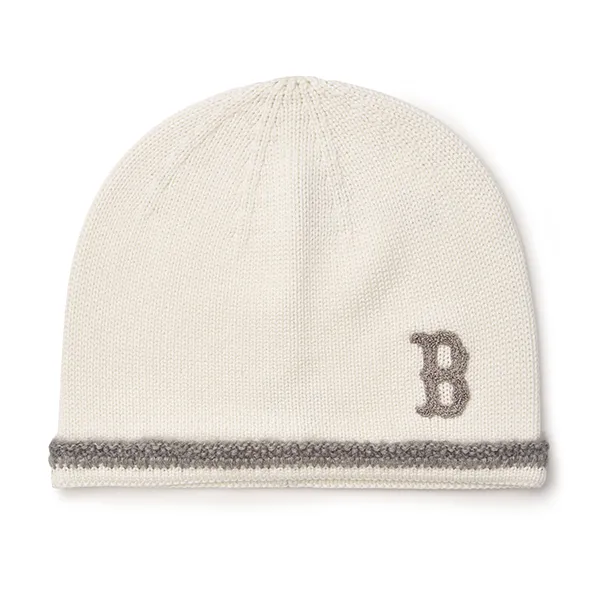 Mũ Len MLB Basic Premium No Lip Beanie Boston Red Sox 3ABNBM846-43CRS Màu Trắng Kem - Mũ nón - Vua Hàng Hiệu