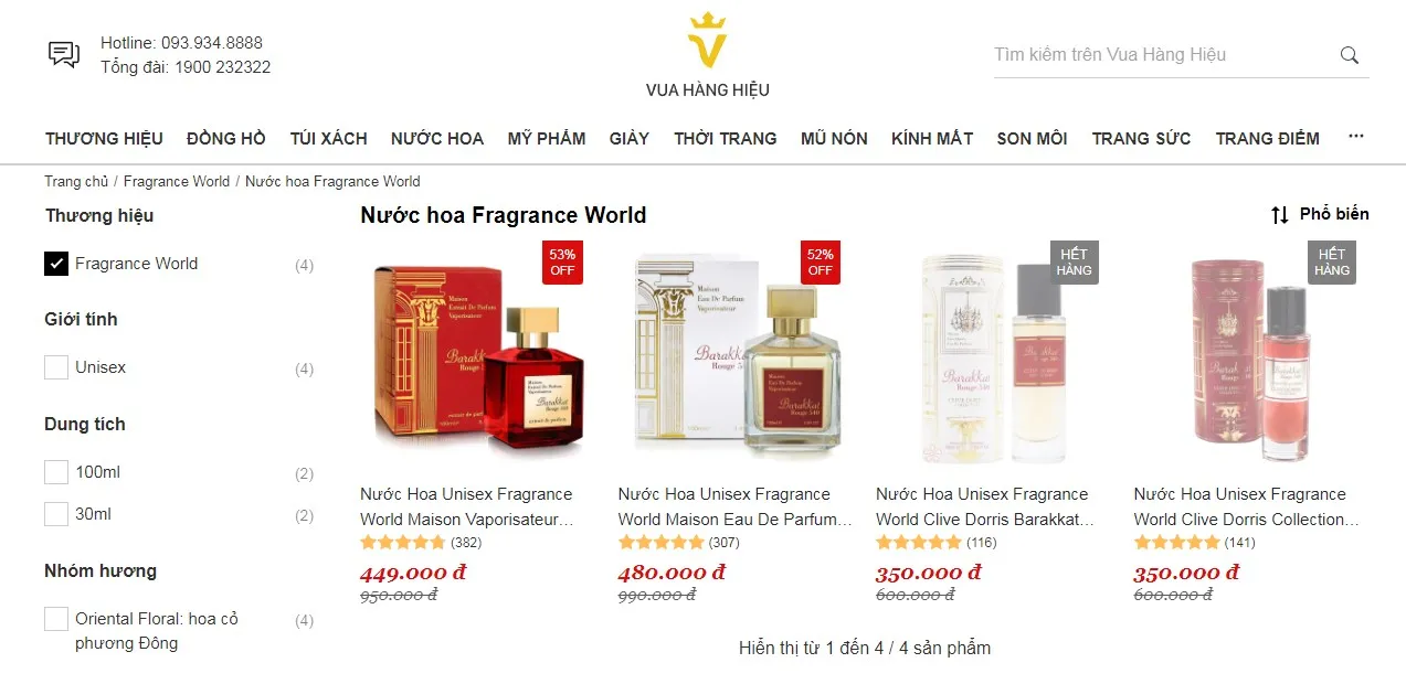 Mua Nước Hoa Fragrance World Chính Hãng Tại Vua Hàng Hiệu
