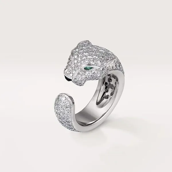 Nhẫn Nữ Jewery Luxury Panthère De Cartier Ring 18k White Gold Màu Bạc