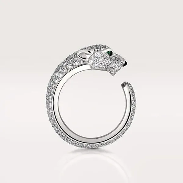 Nhẫn Nữ Jewery Luxury Panthère De Cartier Ring 18k White Gold Màu Bạc