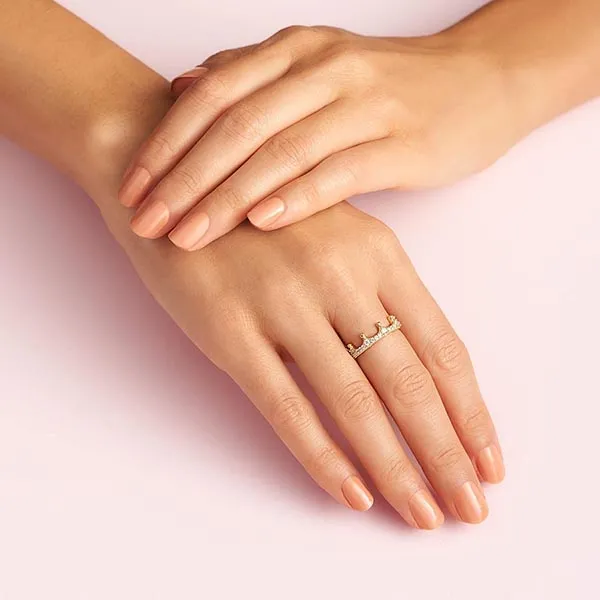 Nhẫn Nữ Pandora Crown Shine Zircon Dangle Ring 167119CZ Màu Vàng Gold Size 50