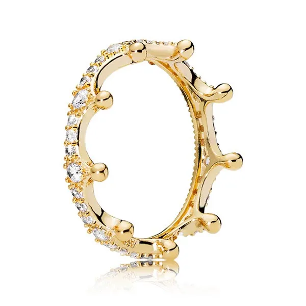 Nhẫn Nữ Pandora Crown Shine Zircon Dangle Ring 167119CZ Màu Vàng Gold Size 50