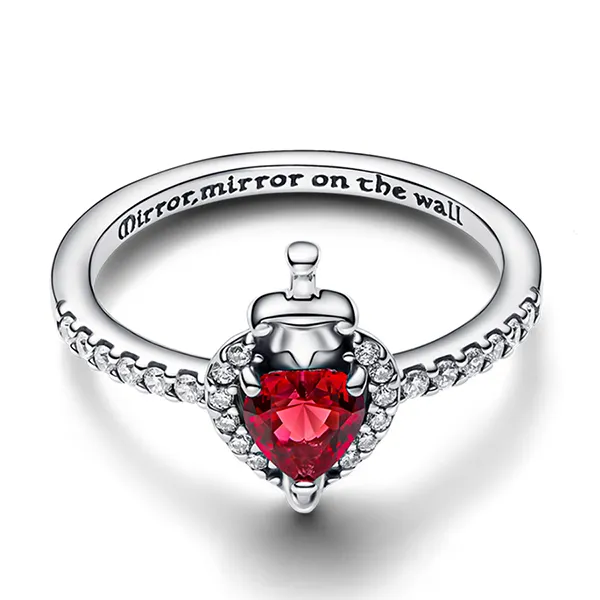 Nhẫn Nữ Pandora Disney X Pandora Silver Ring Red Heart 193422C01 Màu Bạc Đỏ Size 48 - Trang sức - Vua Hàng Hiệu