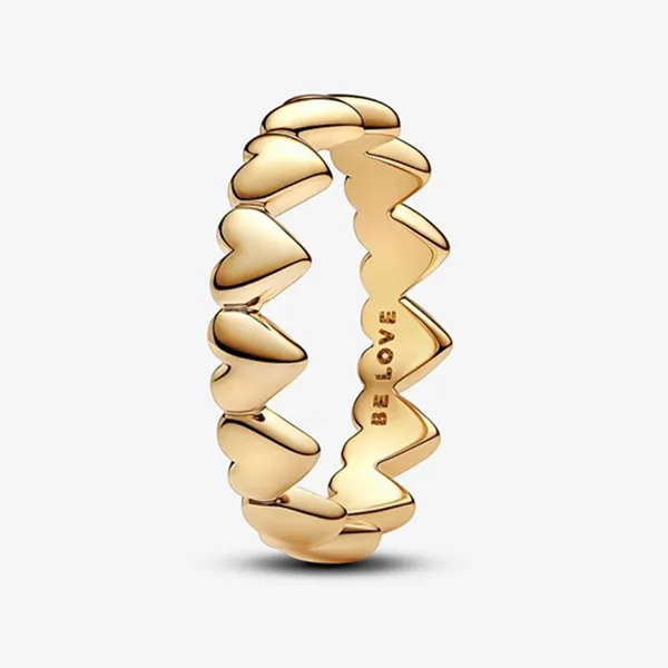 Nhẫn Nữ Pandora Row Of Hearts Ring 163427C00 Màu Vàng Gold - Trang sức - Vua Hàng Hiệu