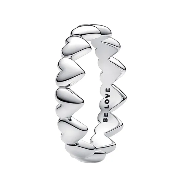 Nhẫn Nữ Pandora Row Of Hearts Ring 193427C00 Màu Bạc