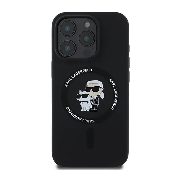 Ốp Điên Thoại Karl Lagerfeld Liquid Silicone Magsafe Case For iPhone 16 Pro Max Màu Đen