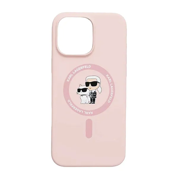 Ốp Điên Thoại Karl Lagerfeld Liquid Silicone Magsafe Case For iPhone 16 Pro Max Màu Hồng Nhạt
