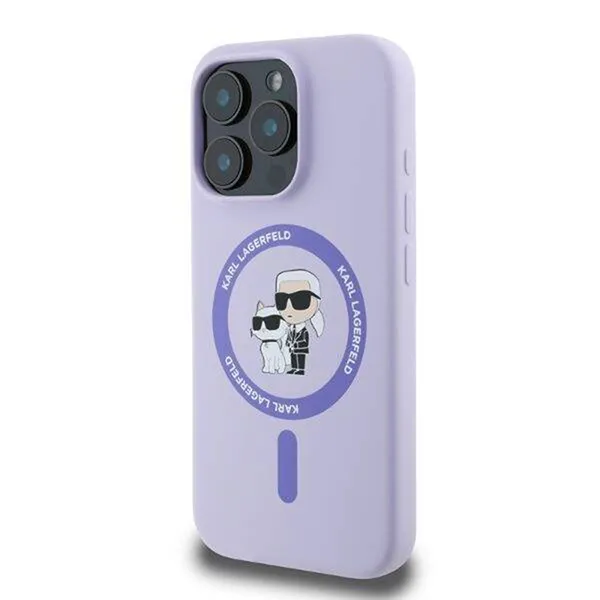 Ốp Điên Thoại Karl Lagerfeld Liquid Silicone Magsafe Case For iPhone 16 Pro Max Màu Tím