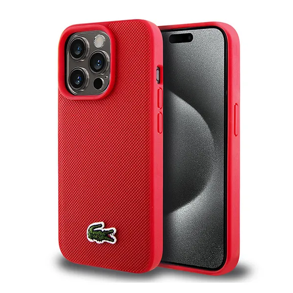 Ốp Điện Thoại Lacoste Iconic Logo Cover Iphone 16 Pro Max Case Màu Đỏ