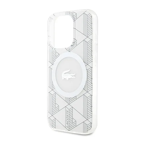 Ốp Điện Thoại Lacoste PC/TPU Double Layers Iphone 16 Pro Max Case Màu Trắng Họa Tiết