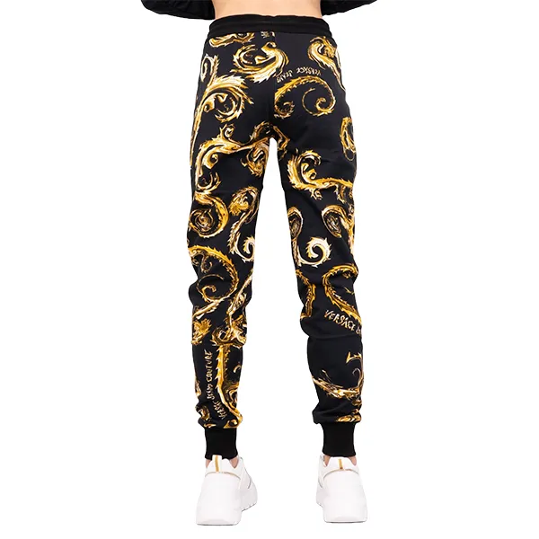 Quần Nỉ Nữ Versace Jeans Couture Patterned Sweatpants 77HAA310 FS171 G89 Màu Đen Vàng Size M