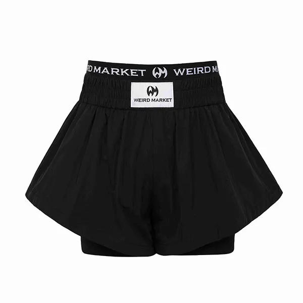 Quần Short Nữ Weird Market Pickleball Double Layer Short Moonless Night Black Màu Đen Size S