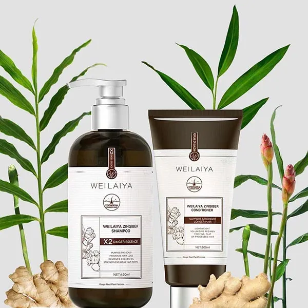Set Dầu Gội + Dầu Xả Gừng Hỗ Trợ Mọc Tóc Weilaiya Luxury 2 Món (420ml x 200ml)