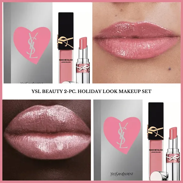Set Phấn Má Hồng + Son Dưỡng Yves Saint Laurent YSL (Make Me Blush 44 Nude + Loveshine Wet Shine 44 Nude Lavallière) Màu Hồng Nude - Trang điểm - Vua Hàng Hiệu