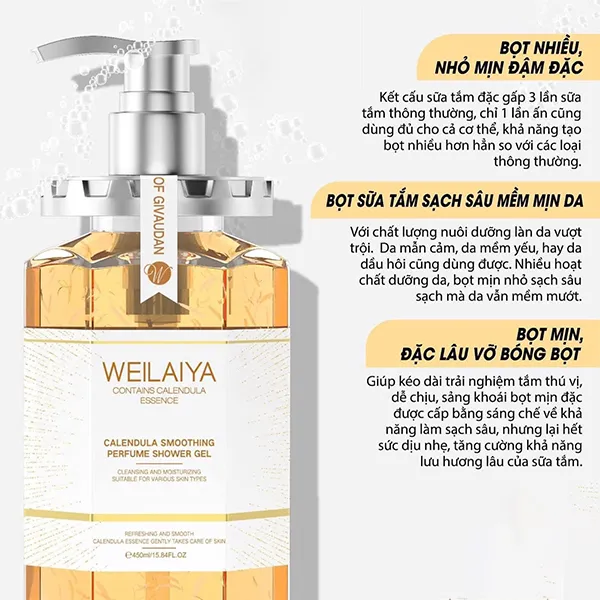 Set 2 Món Sữa Tắm Weilaiya Hoa Cúc + Hoa Hồng ( 450ml + 450ml)