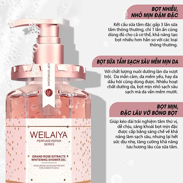 Set 2 Món Sữa Tắm Weilaiya Hoa Cúc + Hoa Hồng ( 450ml + 450ml)