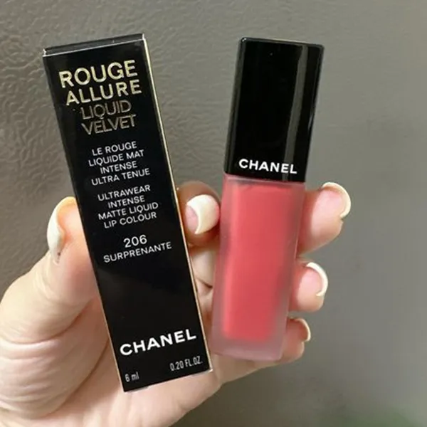 Son Chanel Rouge Allure Liquid Velvet 206 Surprenante Màu Đỏ Cam - Son Môi - Vua Hàng Hiệu