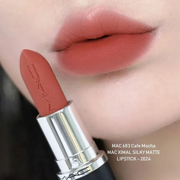 Son MAC Ximal Silky Matte Lipstick 683 Cafe Mocha Màu Cam Đào Nude - Son Môi - Vua Hàng Hiệu