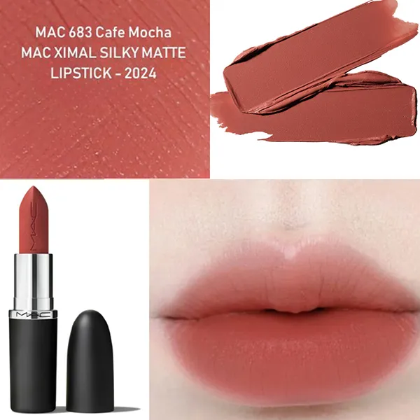 Son MAC Ximal Silky Matte Lipstick 683 Cafe Mocha Màu Cam Đào Nude - Son Môi - Vua Hàng Hiệu