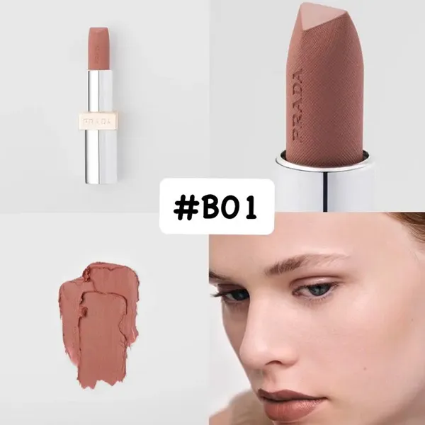 Son Prada Monochrome Hyper Matte Lipstick B01 Argile Màu Nâu Tây - Son Môi - Vua Hàng Hiệu
